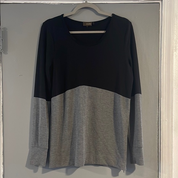 crosby. Sweaters - Crosby Black and‎ Gray Crew Neck Sweater Size L